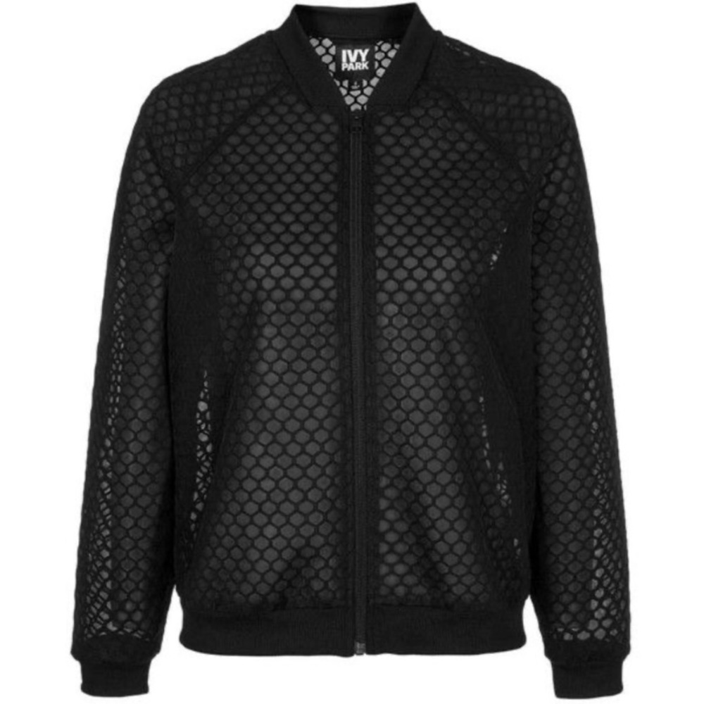 Ivy Park black hexagon mesh bomber jacket